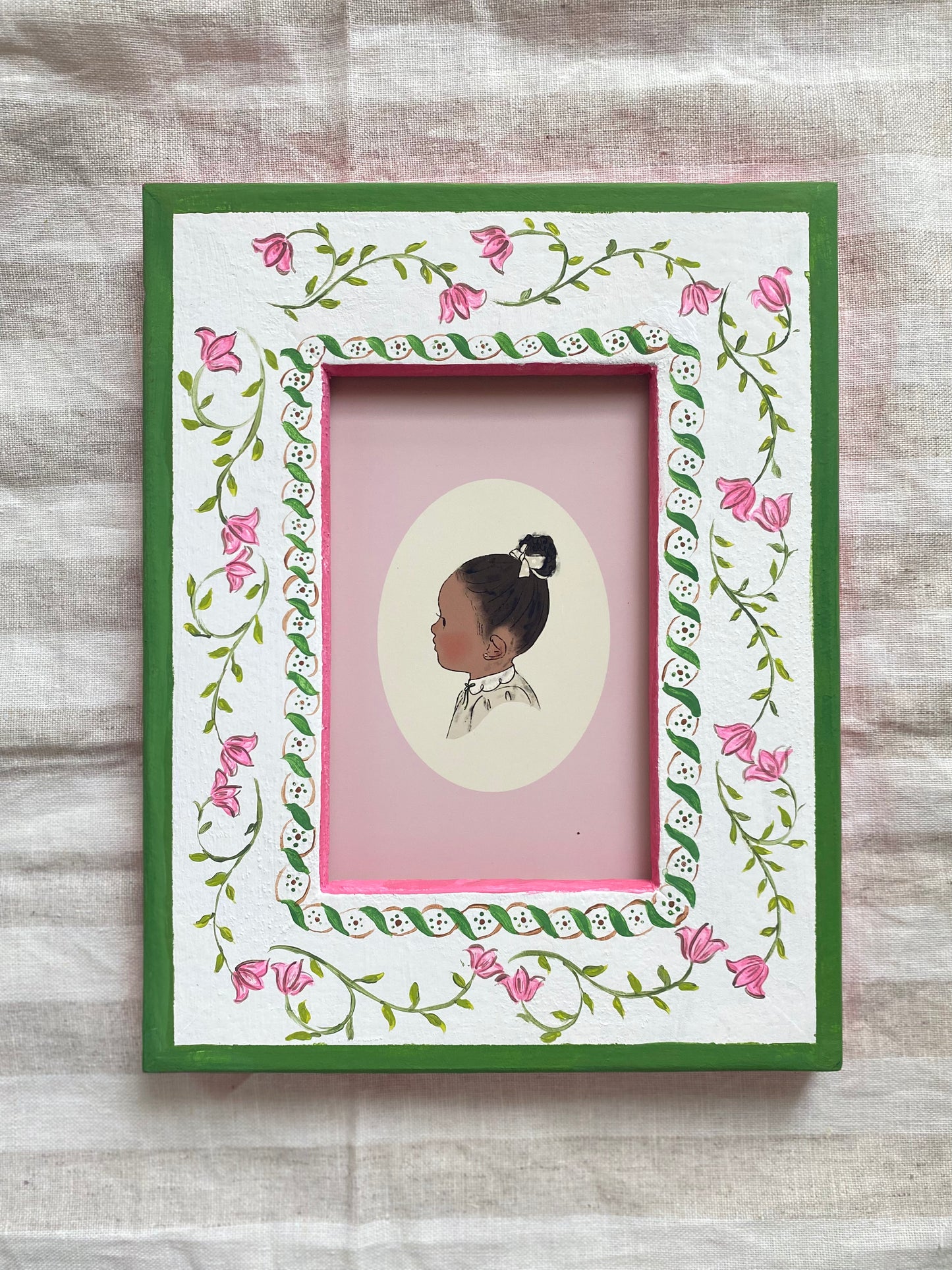 HAND PAINTED WOODEN FRAME 4''X6''