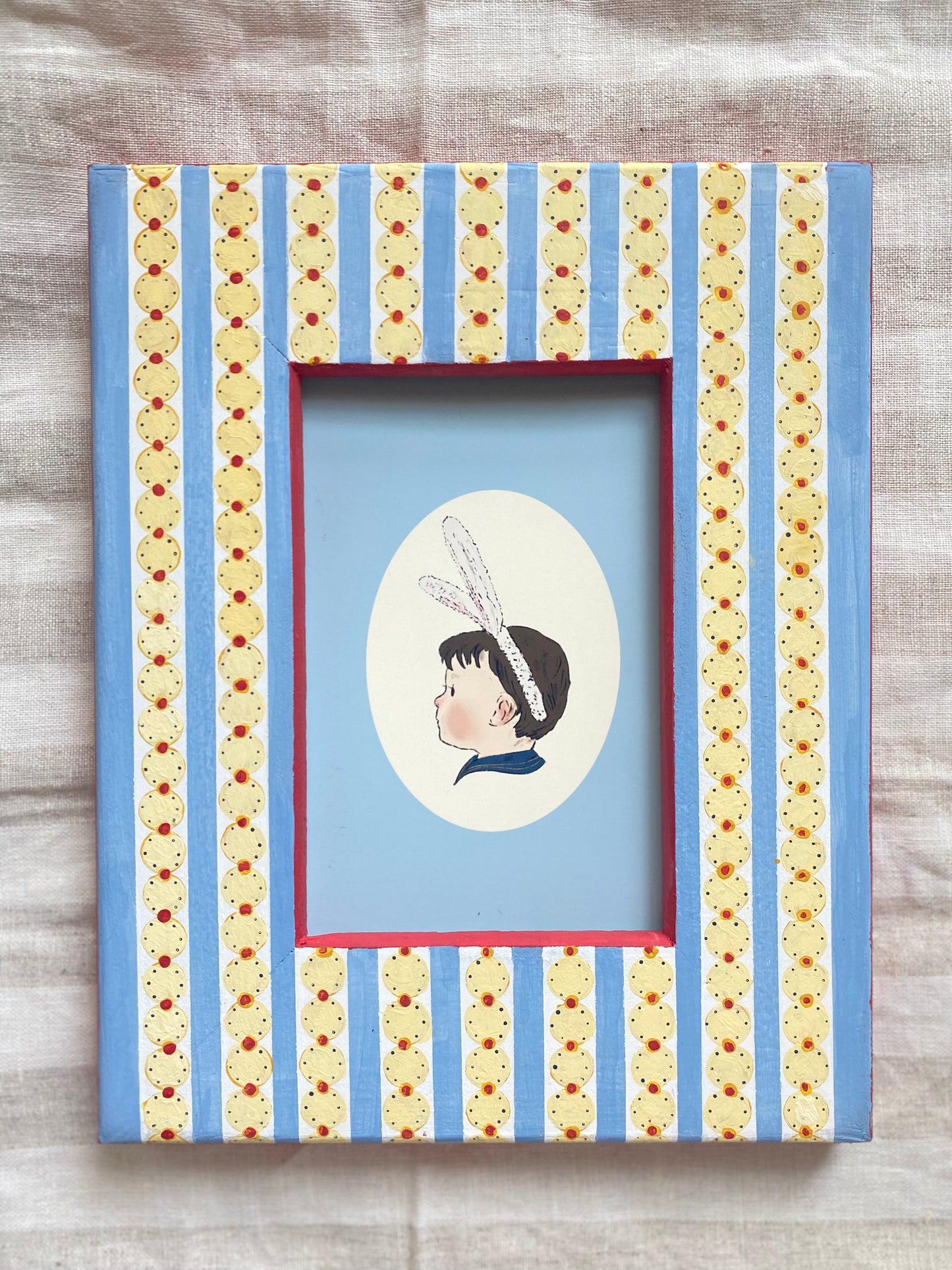 HAND PAINTED WOODEN FRAME 4''X6''