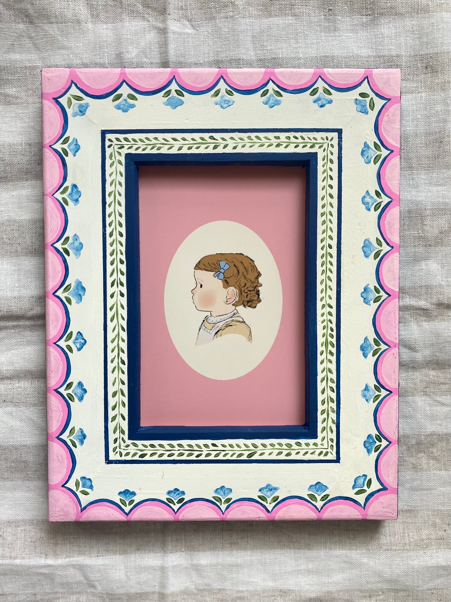HAND PAINTED WOODEN FRAME 4''X6''