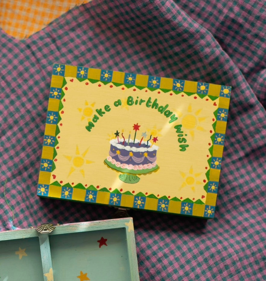 Keepsake candle box yellow/green