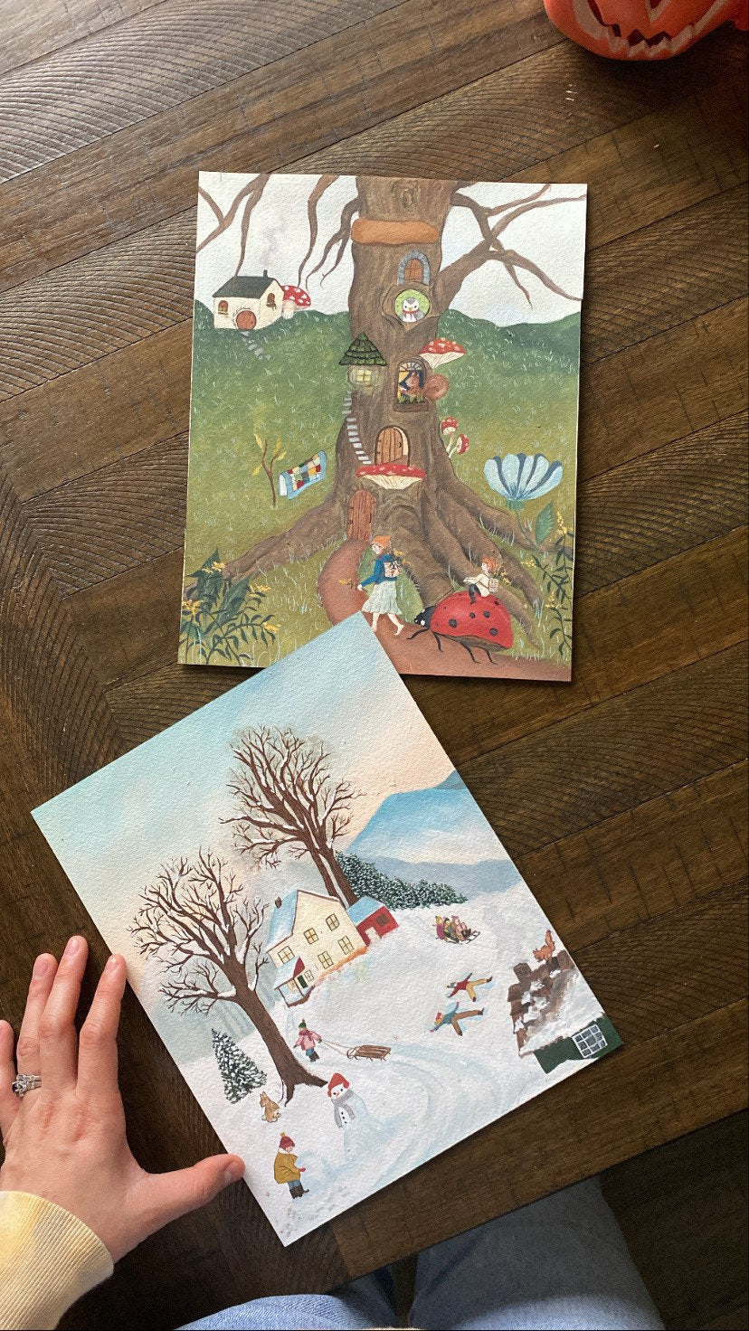Kind-hood forest illustration