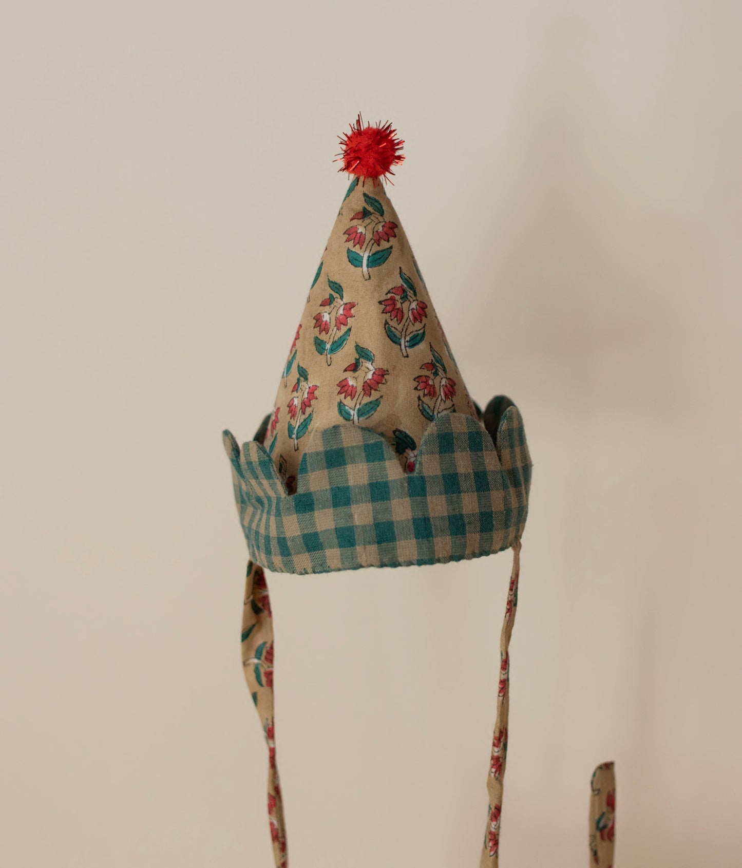 VINTAGE FLORAL FABRIC PARTY HAT