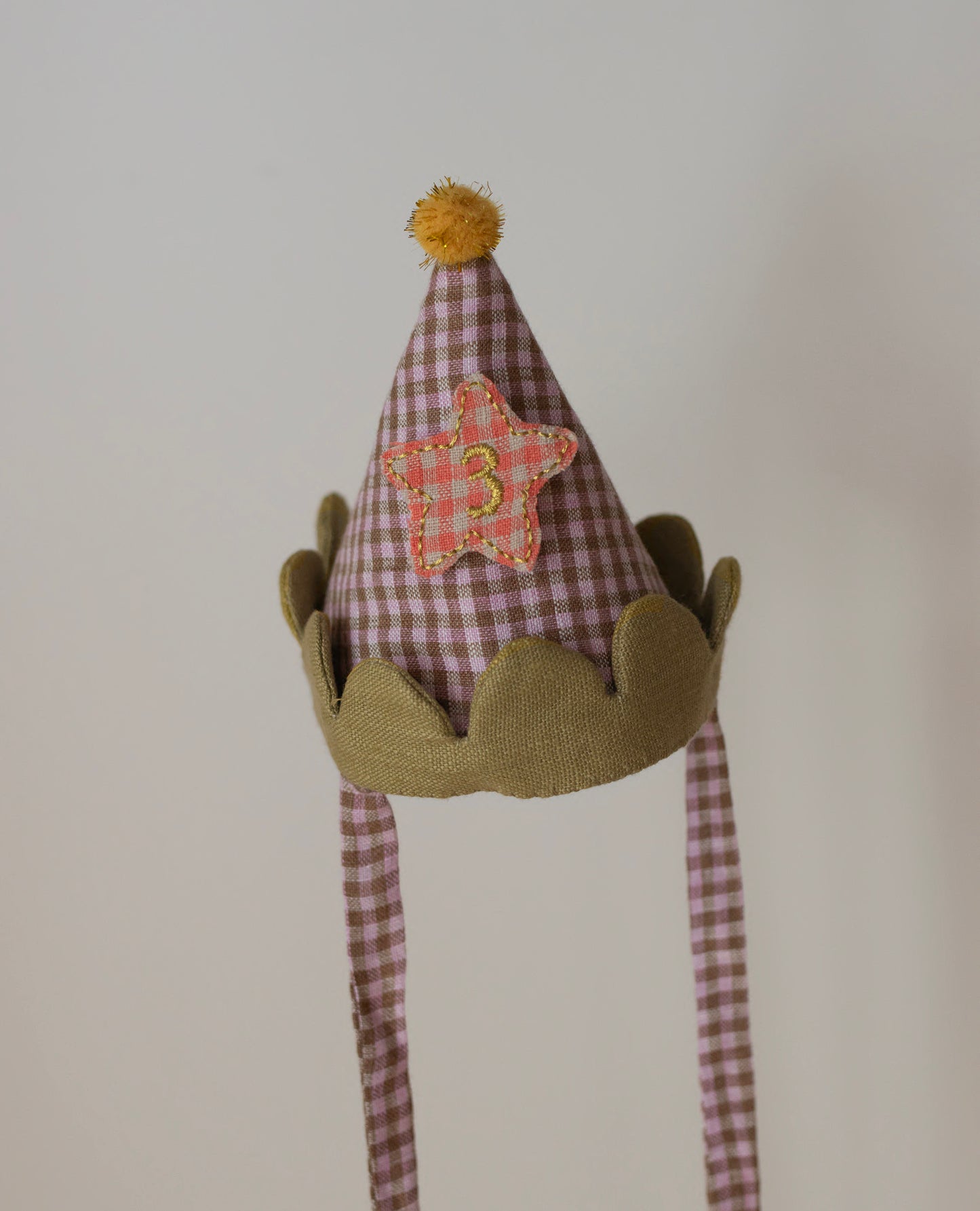 GREEN / PURPLE  FABRIC PARTY HAT