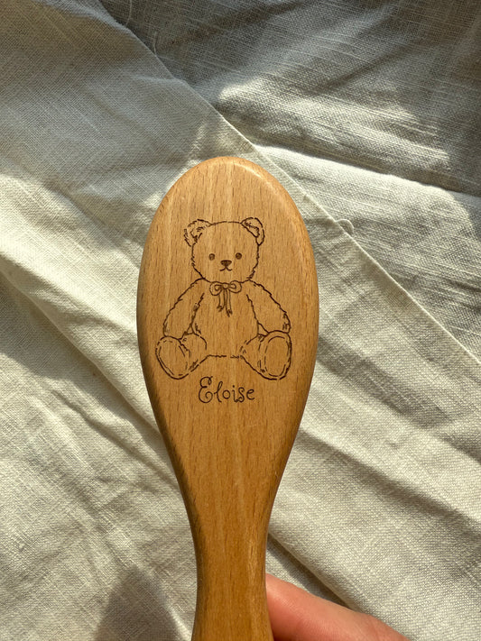 Engraved Baby Hair Brush TEDDY