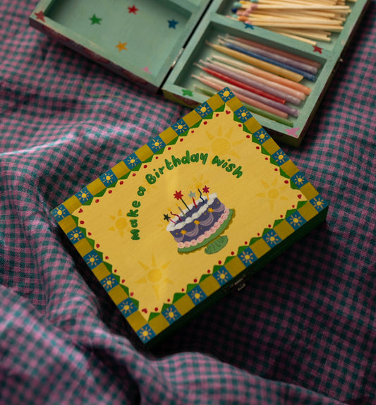 Keepsake candle box yellow/green