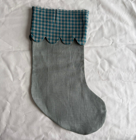 Christmas stockings green plaid/ sage green