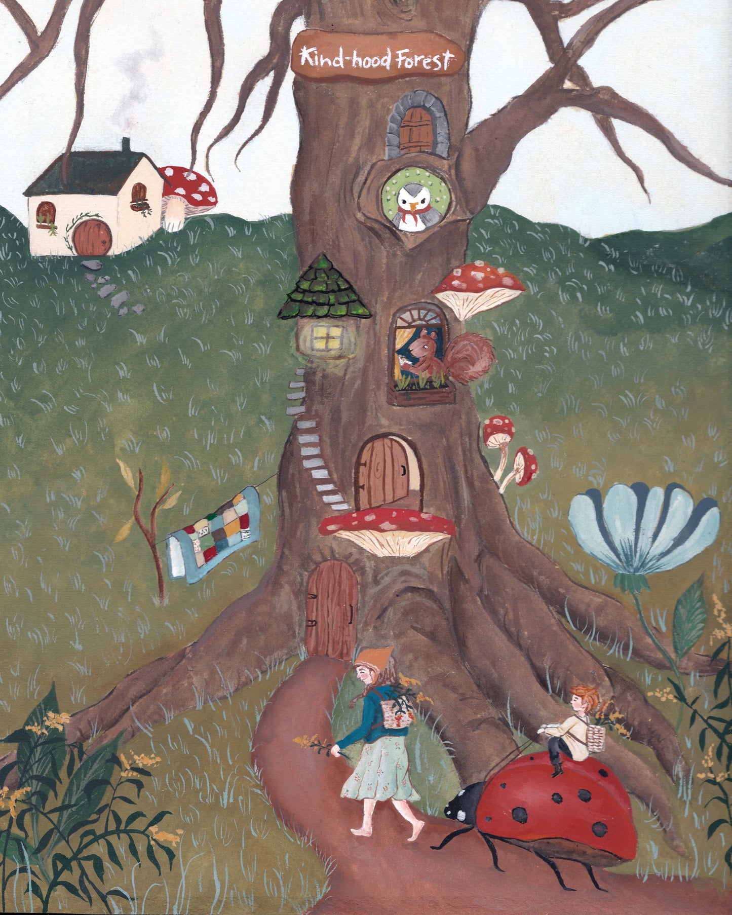 Kind-hood forest illustration